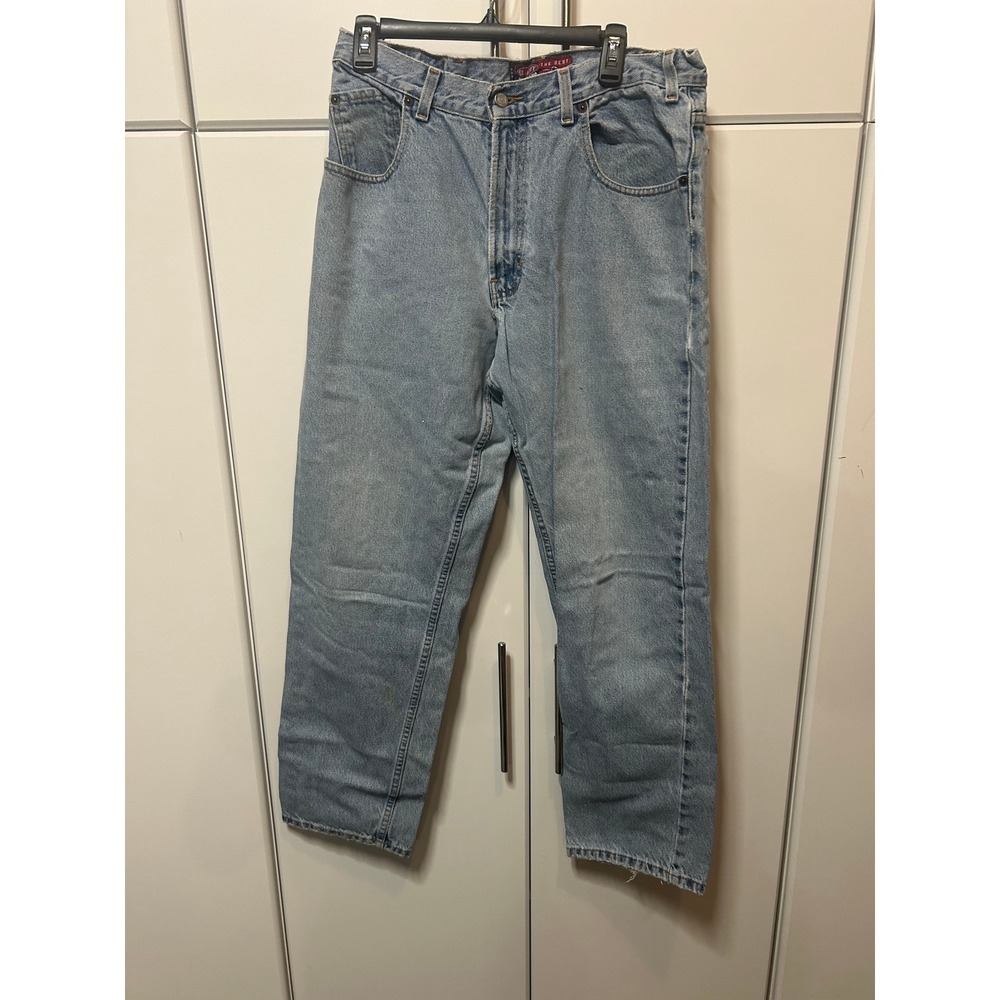 Old Navy Baggy Straight Leg Jeans Light Wash Blue Denim Mens Relaxed Fit Vintage